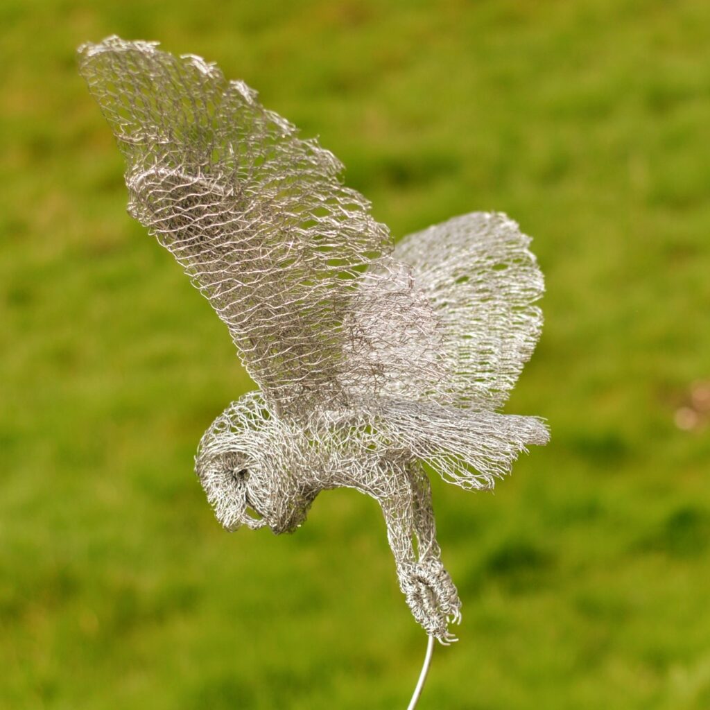 Barn Owl Sculpture by Richard Gibson