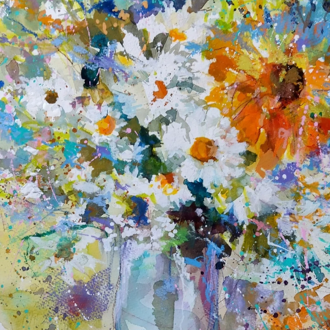 Vase of flowers by Elaine Lawrenson